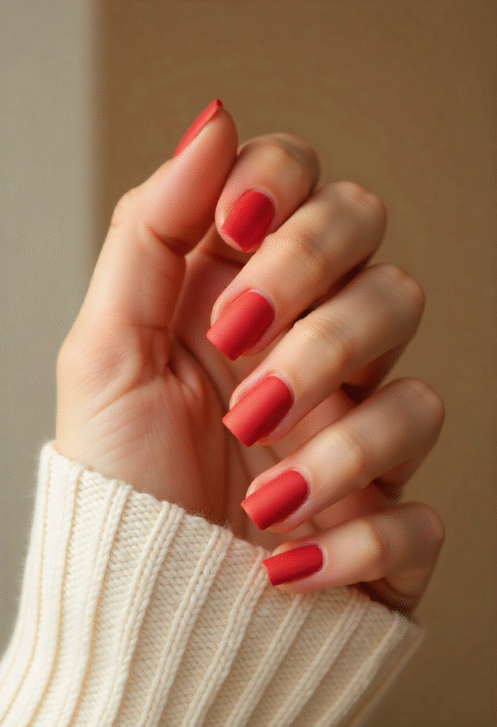 Red & Bold Nails with Black Design