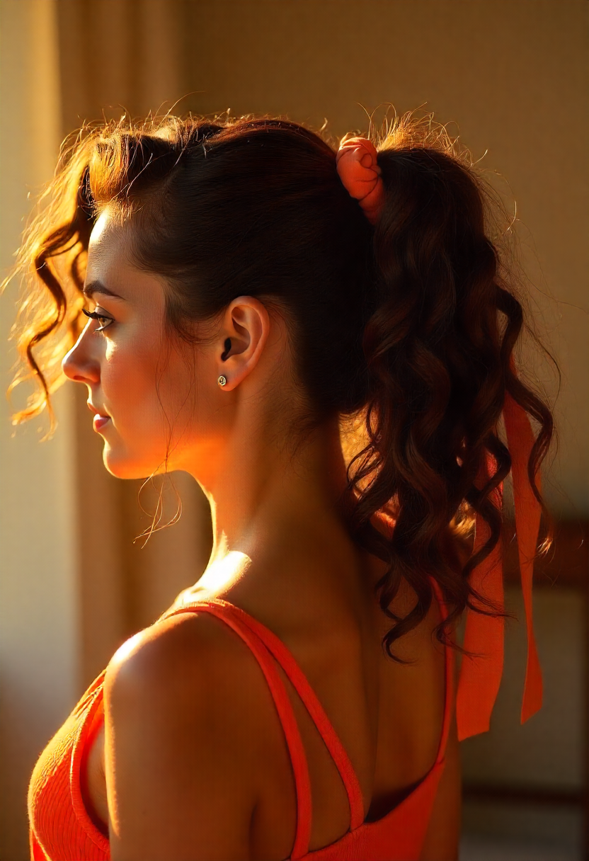 "A highly realistic close-up portrait of a woman with a curly bob cut, styled to chin length with defined, voluminous curls. She has a youthful, playful expression, and her natural curls frame her face beautifully. The background is neutral, complementing the simplicity of the bob cut."