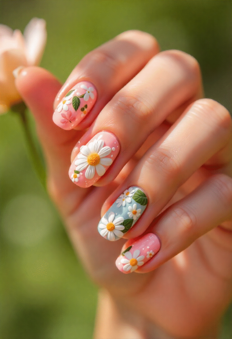Diseños florales para uñas decoradas de verano, frescos y femeninos.